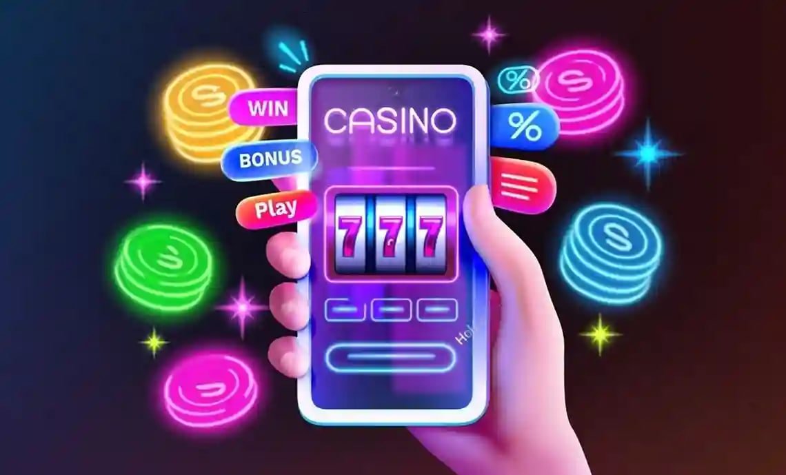 Pengguna meninjau bonus dari ponsel